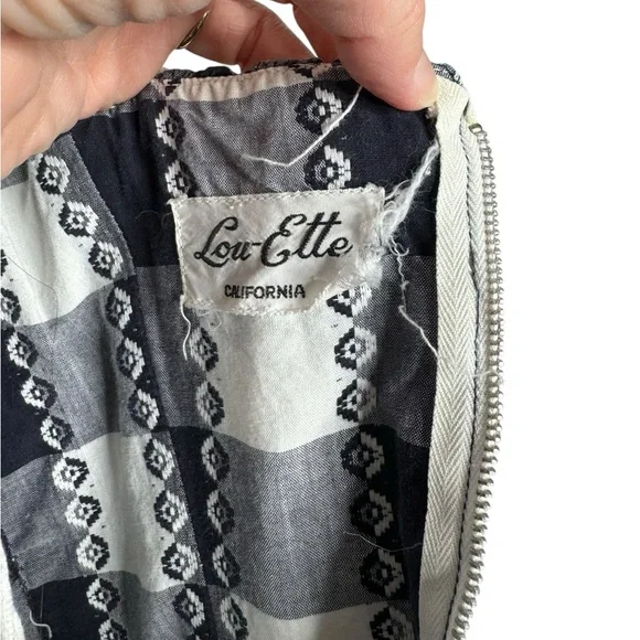 Vintage | 1950’s True Vintage Lou-Ette California Gigham Ruffle and Lace Dress - Picture 3 of 15